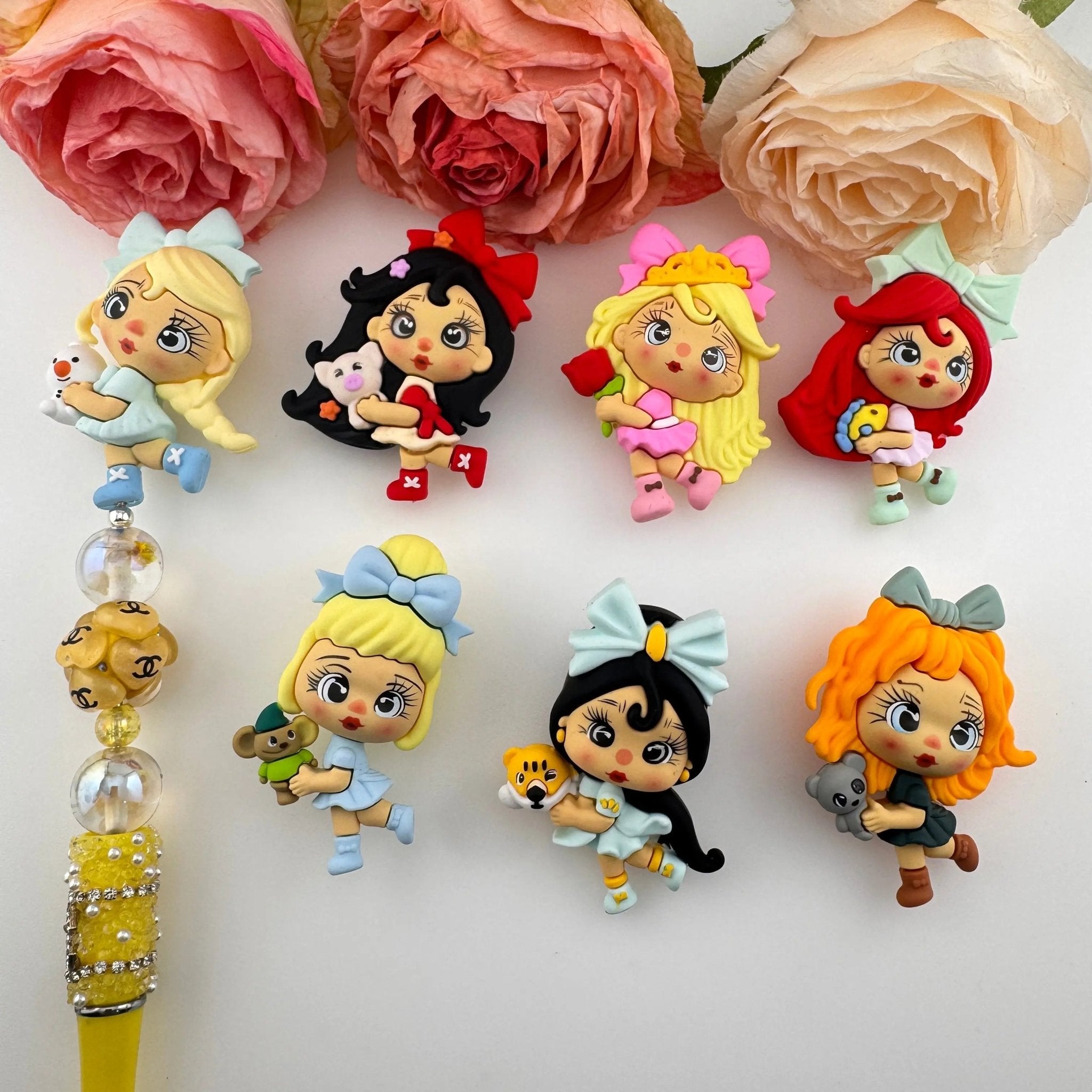 FS18947-Cute Girl Princess Silicone Pen Topper -Zoe DIY Wholesale