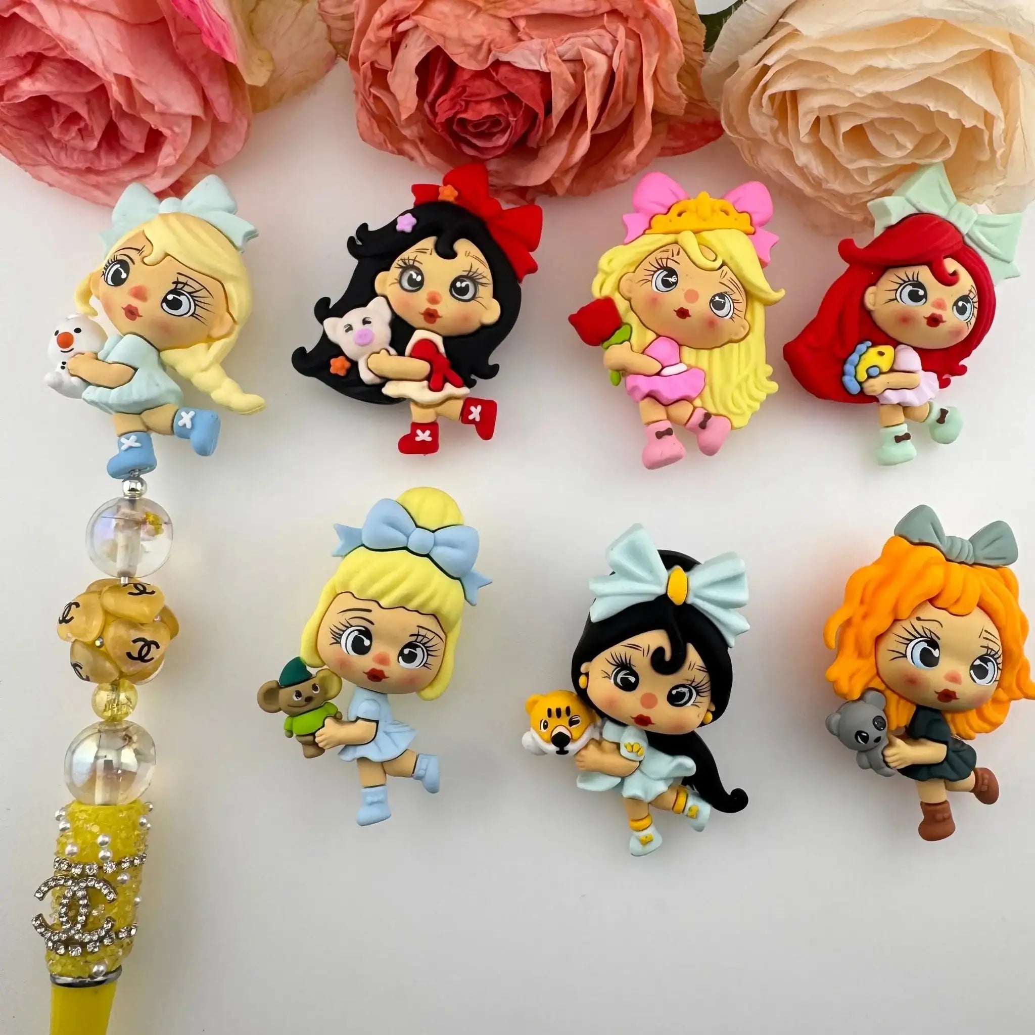 FS18947-Cute Girl Princess Silicone Pen Topper -Zoe DIY Wholesale
