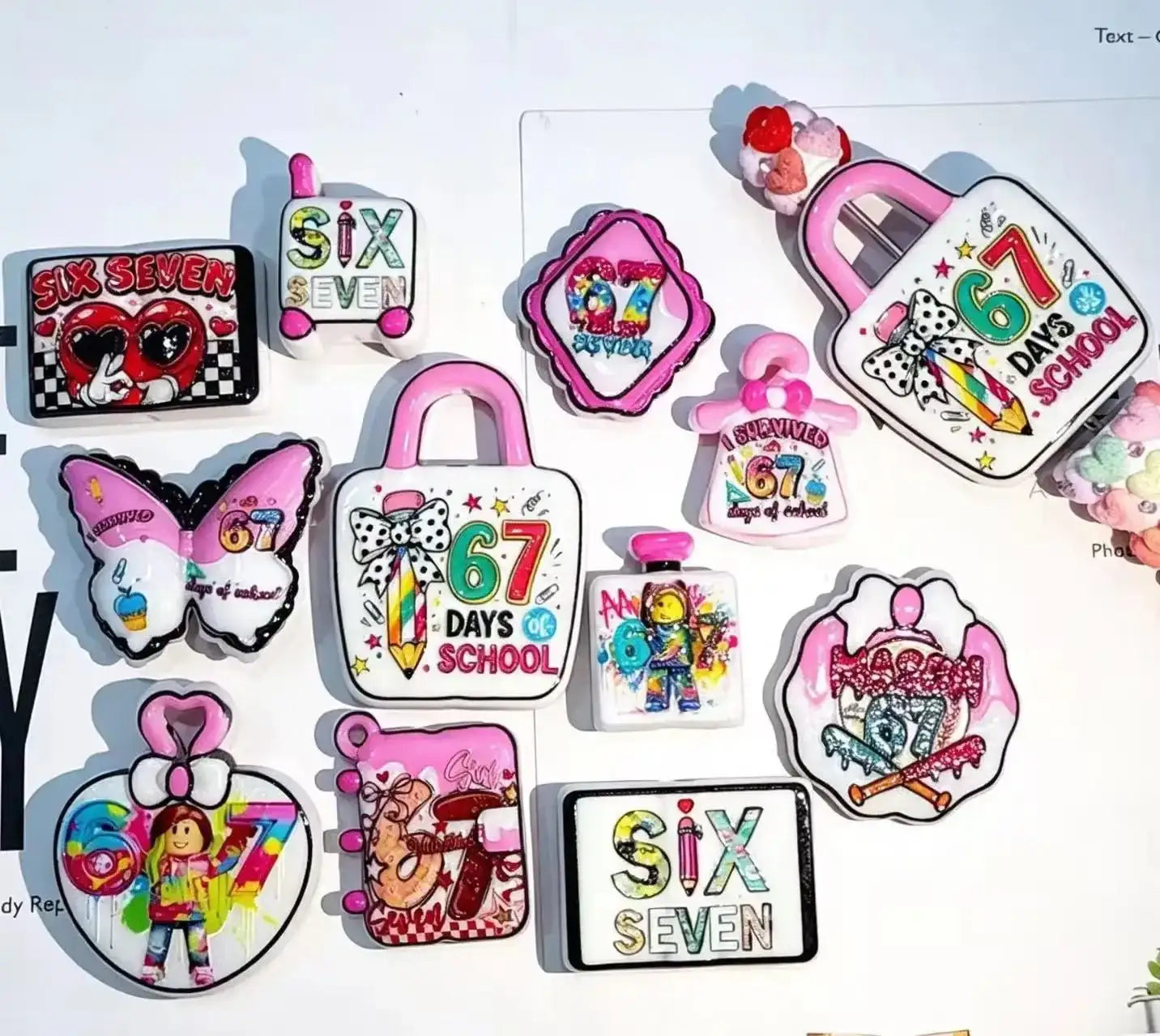 FS19013-67 Days Of School Acrylic Beads -Zoe DIY Wholesale