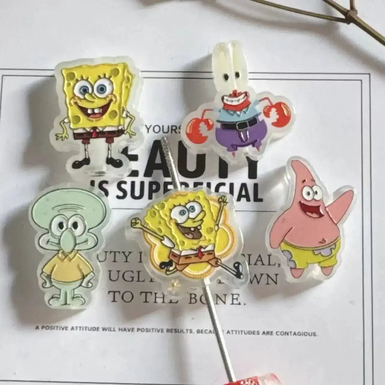 FS19024-SpongeBob Acrylic Beads -Zoe DIY Wholesale