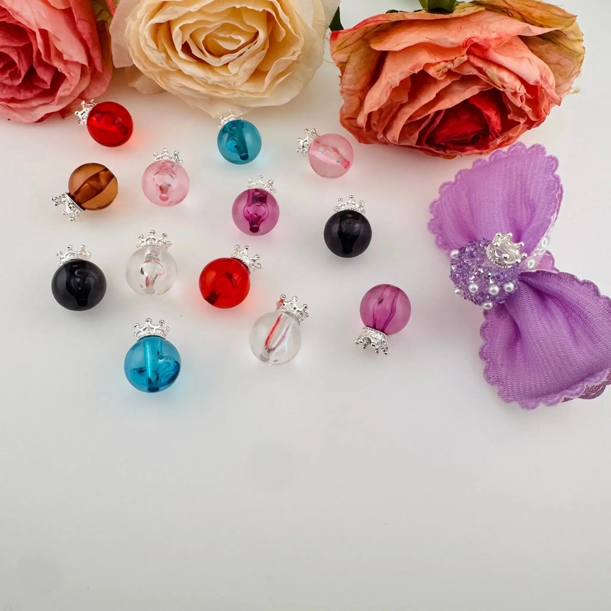 FS19047-16mm Clear Color Base Beads With Crown -Zoe DIY Wholesale