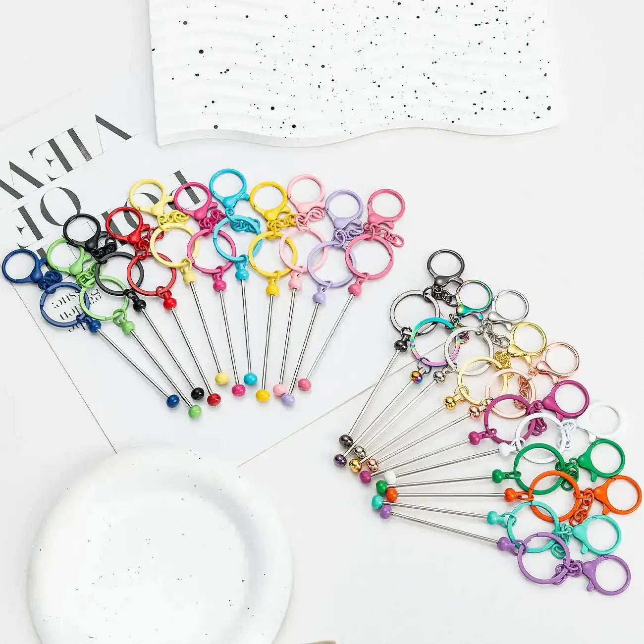 FS19079-About 14.8*3cm Beadable Keychain Bar -Zoe DIY Wholesale