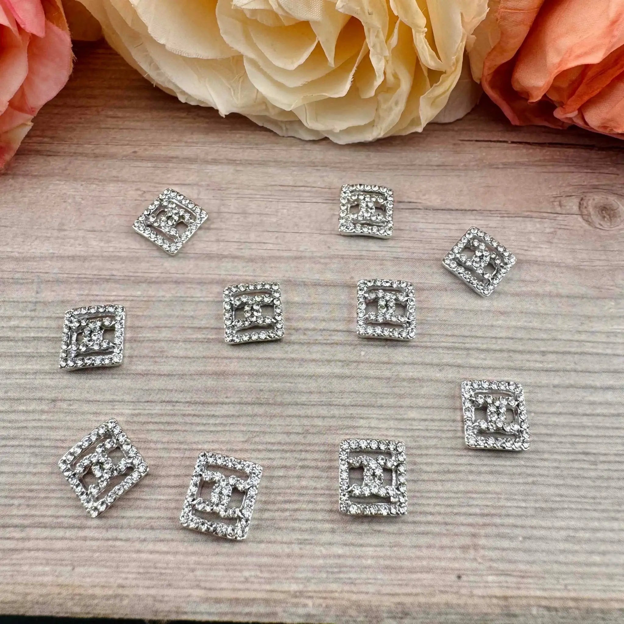 FS19094-About 9mm Square C Metal Nail Charms -Zoe DIY Wholesale