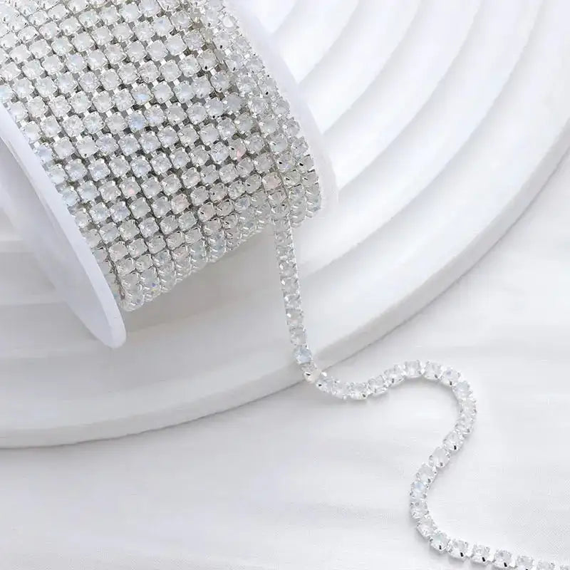 FS19153-9 Meters /Roll 2mm Size Mocha Crystal Color Chain -Zoe DIY Wholesale
