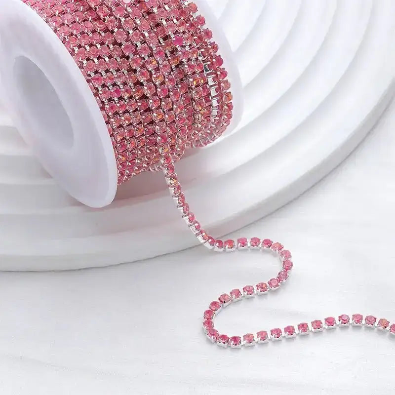 FS19153-9 Meters /Roll 2mm Size Mocha Crystal Color Chain -Zoe DIY Wholesale