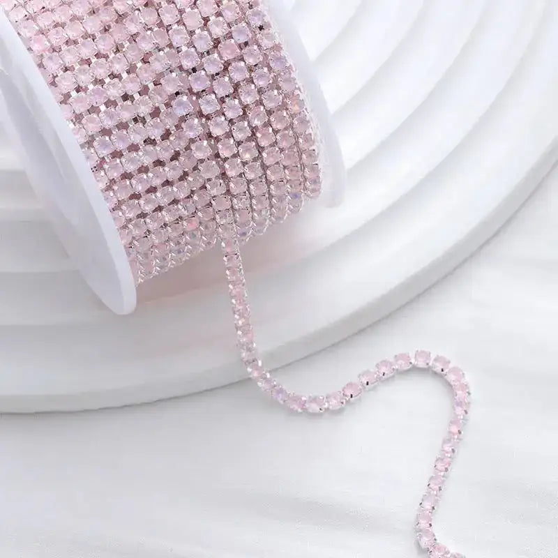 FS19153-9 Meters /Roll 2mm Size Mocha Crystal Color Chain -Zoe DIY Wholesale