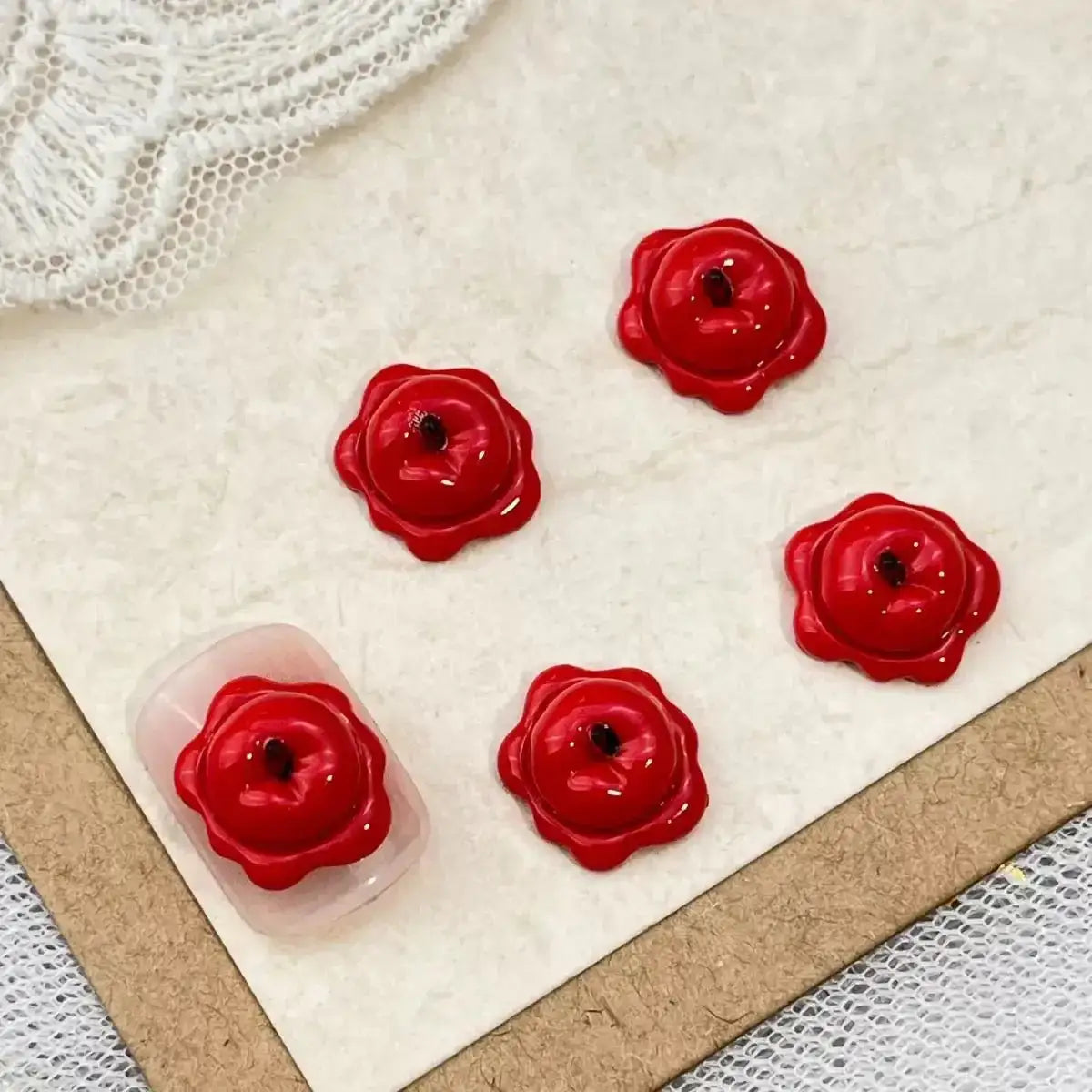 FS19186-About 10mm Apple Resin Nail Charms -Zoe DIY Wholesale