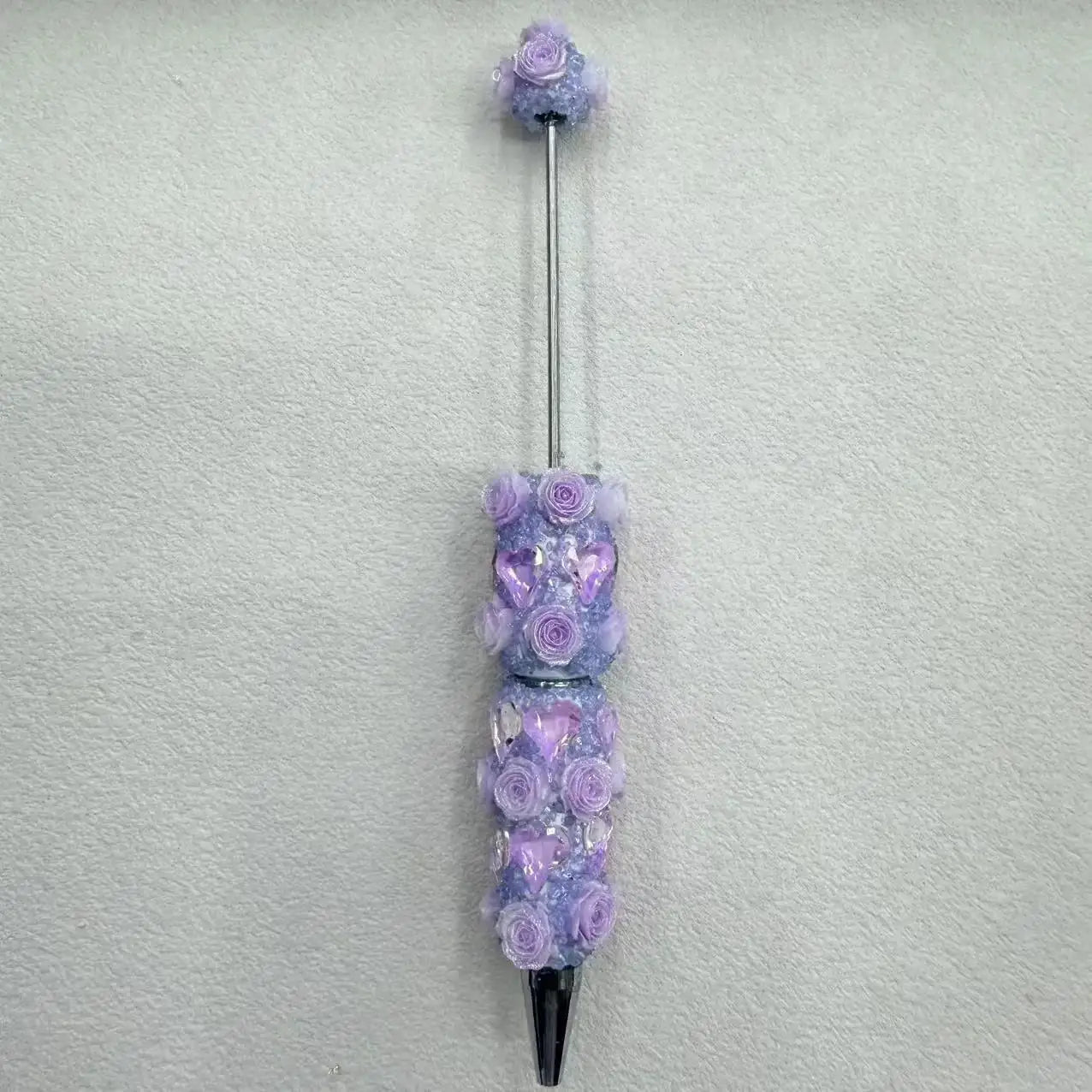 FS19201-Fancy Rose and Heart Beadable Pen -Zoe DIY Wholesale