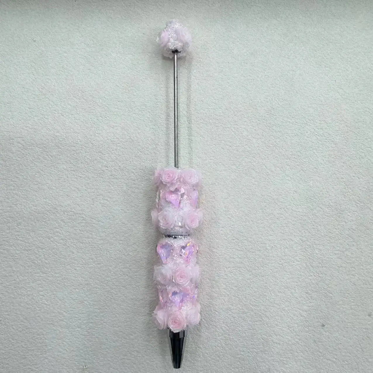 FS19201-Fancy Rose and Heart Beadable Pen -Zoe DIY Wholesale