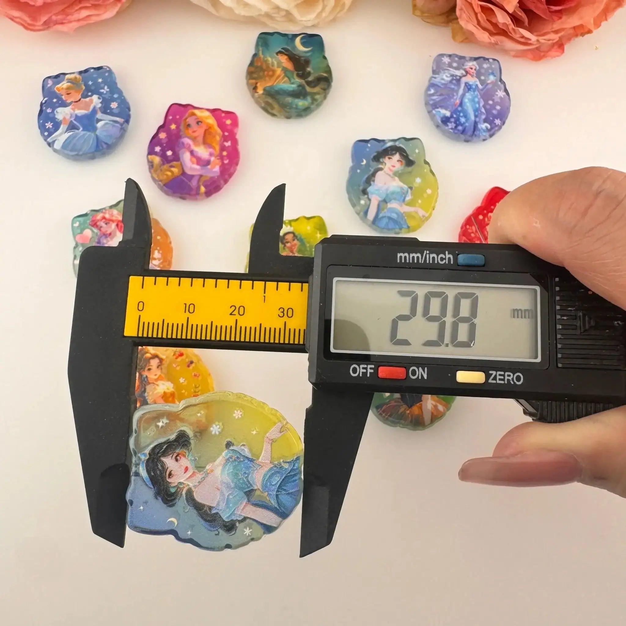 FS19228-About 26×30mm Princess Printed Acrylic Beads -Zoe DIY Wholesale