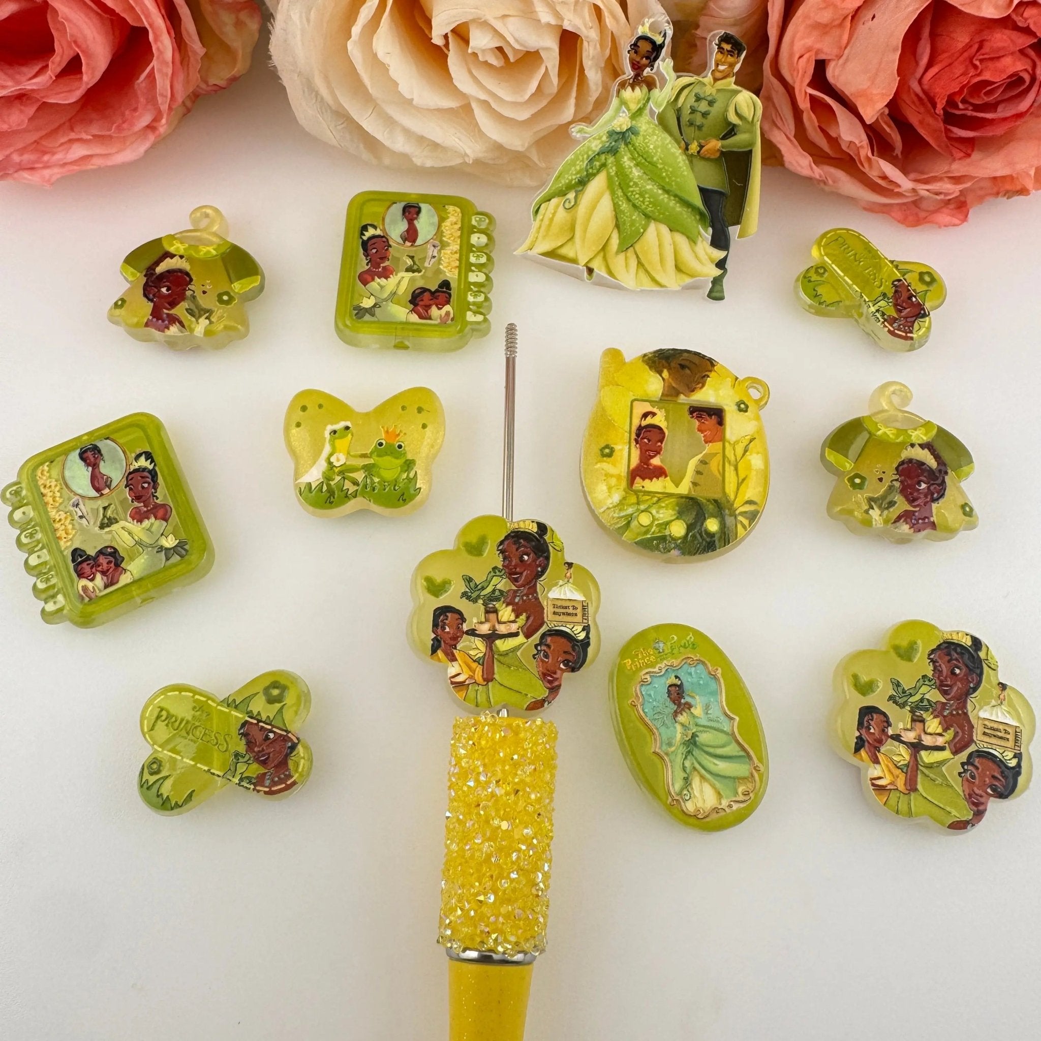 FS19229-Random Mixed Luminous Tina Princess Printed Acrylic Beads -Zoe DIY Wholesale