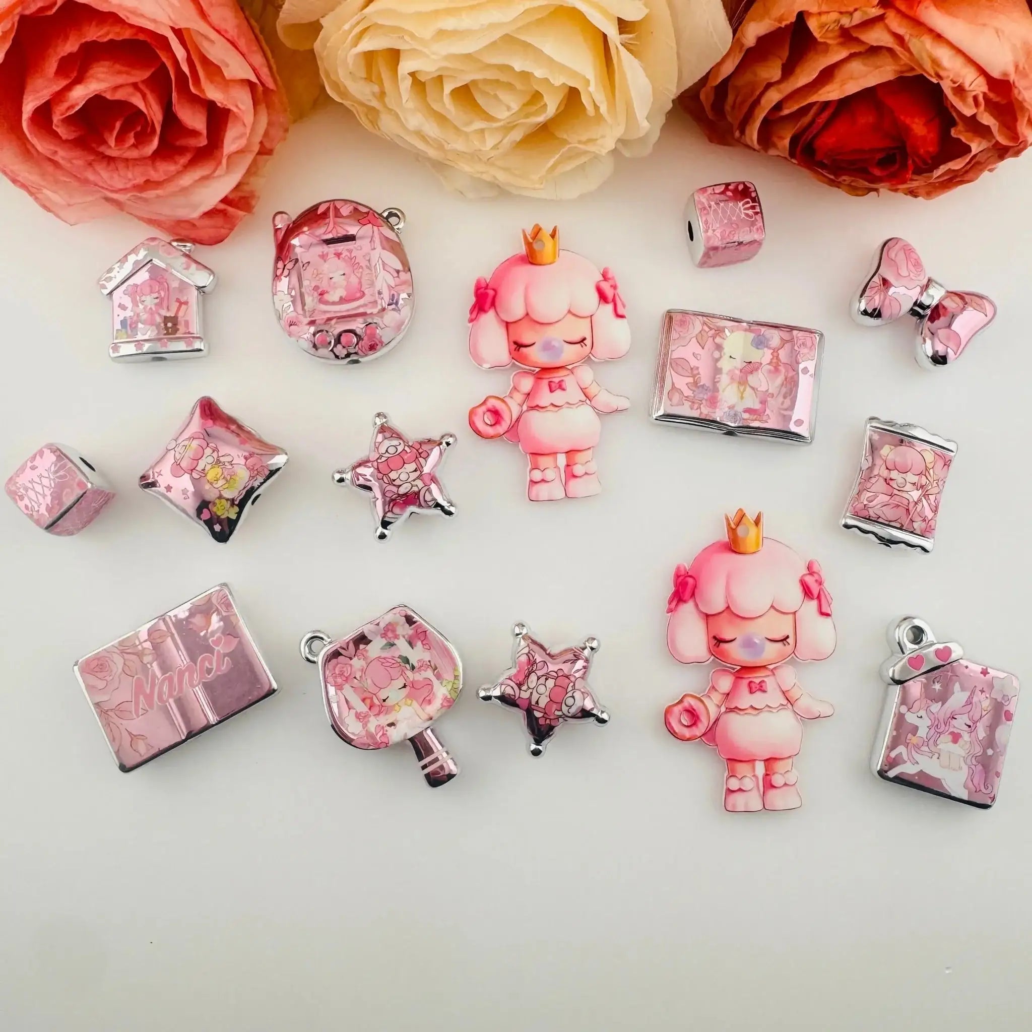 FS19244-Mixed Nacy Printed Acrylic Beads -Zoe DIY Wholesale