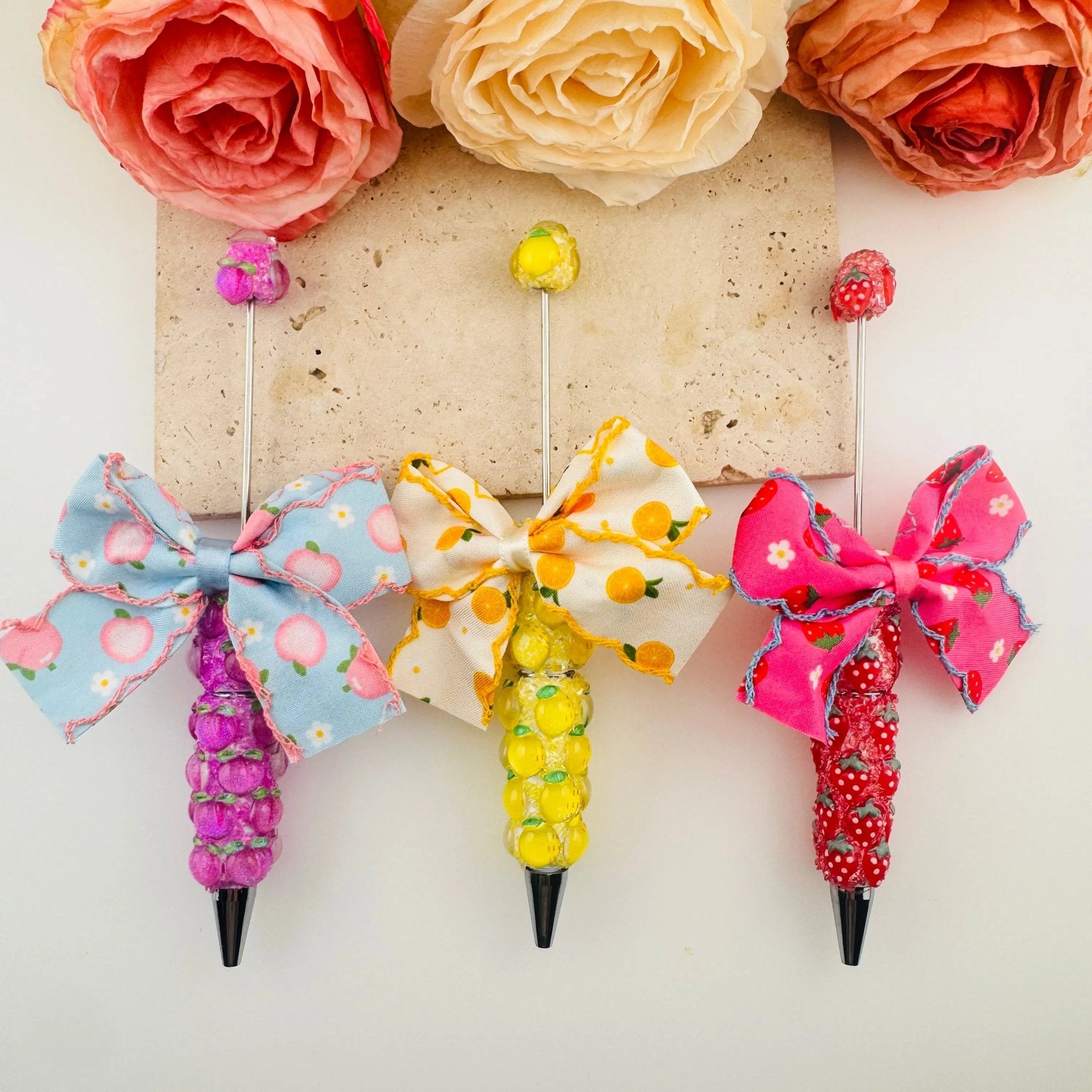 FS19275-Fruit Bow Sugar Clay Beadable Pens -Zoe DIY Wholesale