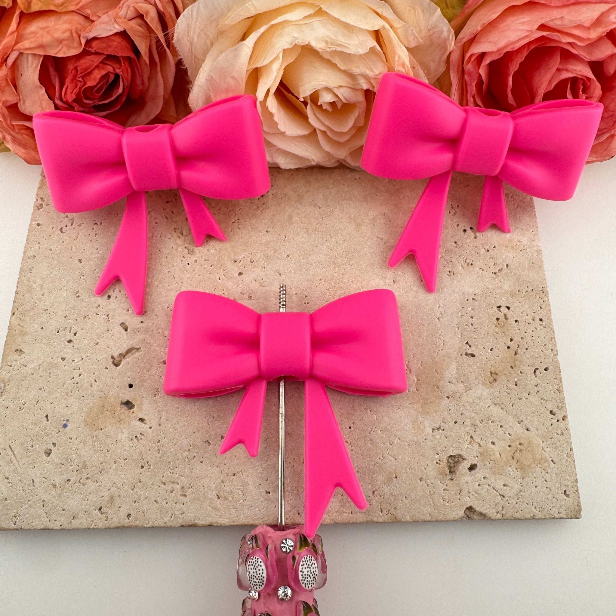 FS19281-Silicone Bow Beads -Zoe DIY Wholesale