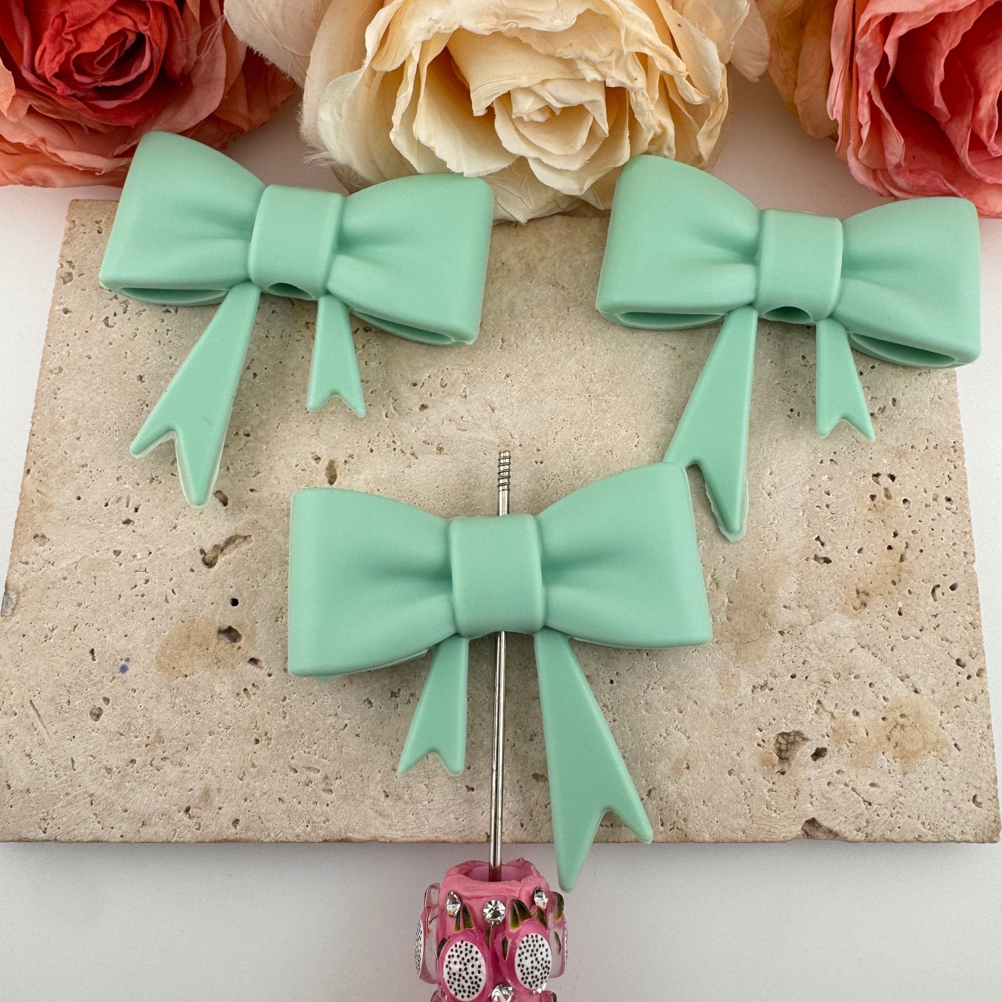 FS19281-Silicone Bow Beads -Zoe DIY Wholesale