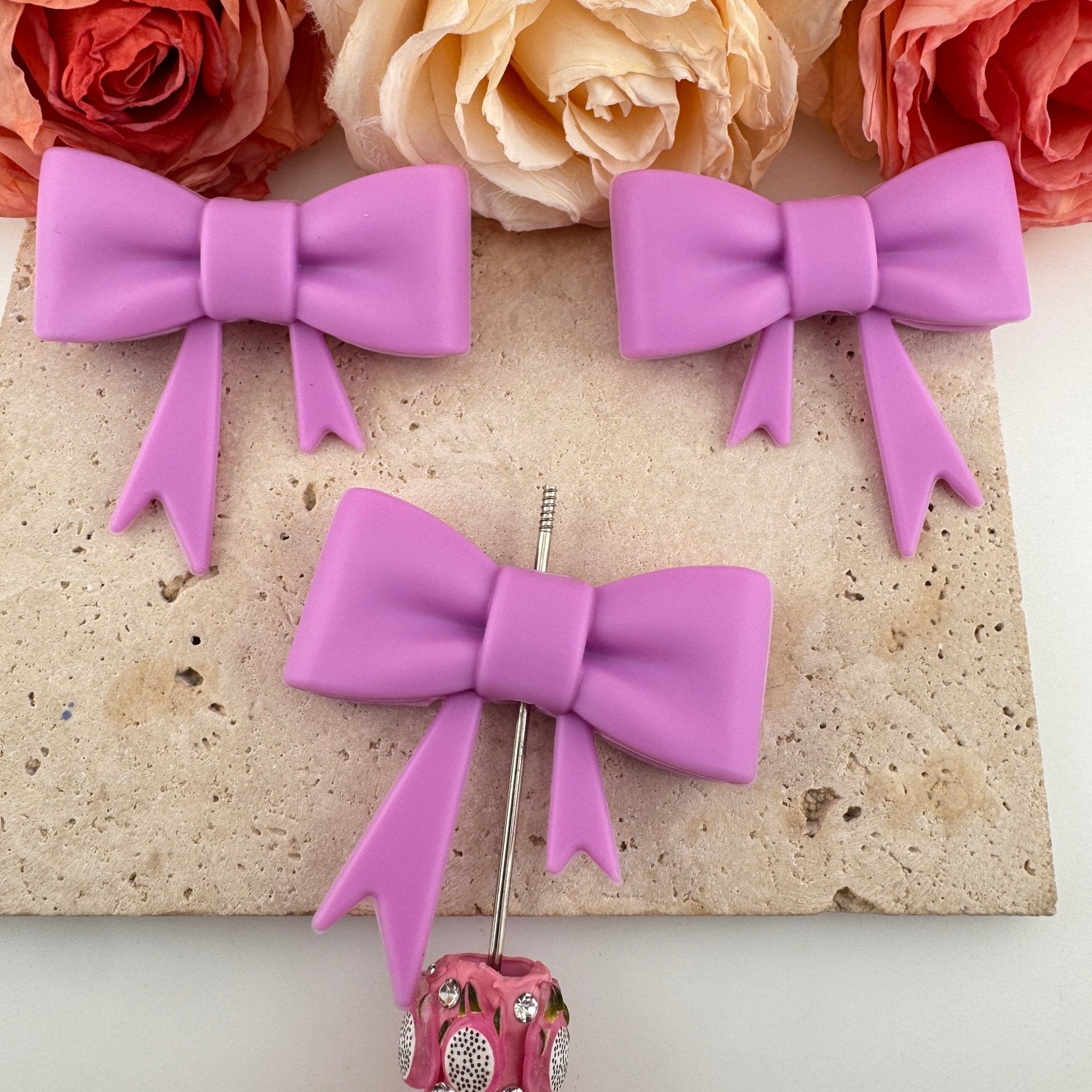 FS19281-Silicone Bow Beads -Zoe DIY Wholesale