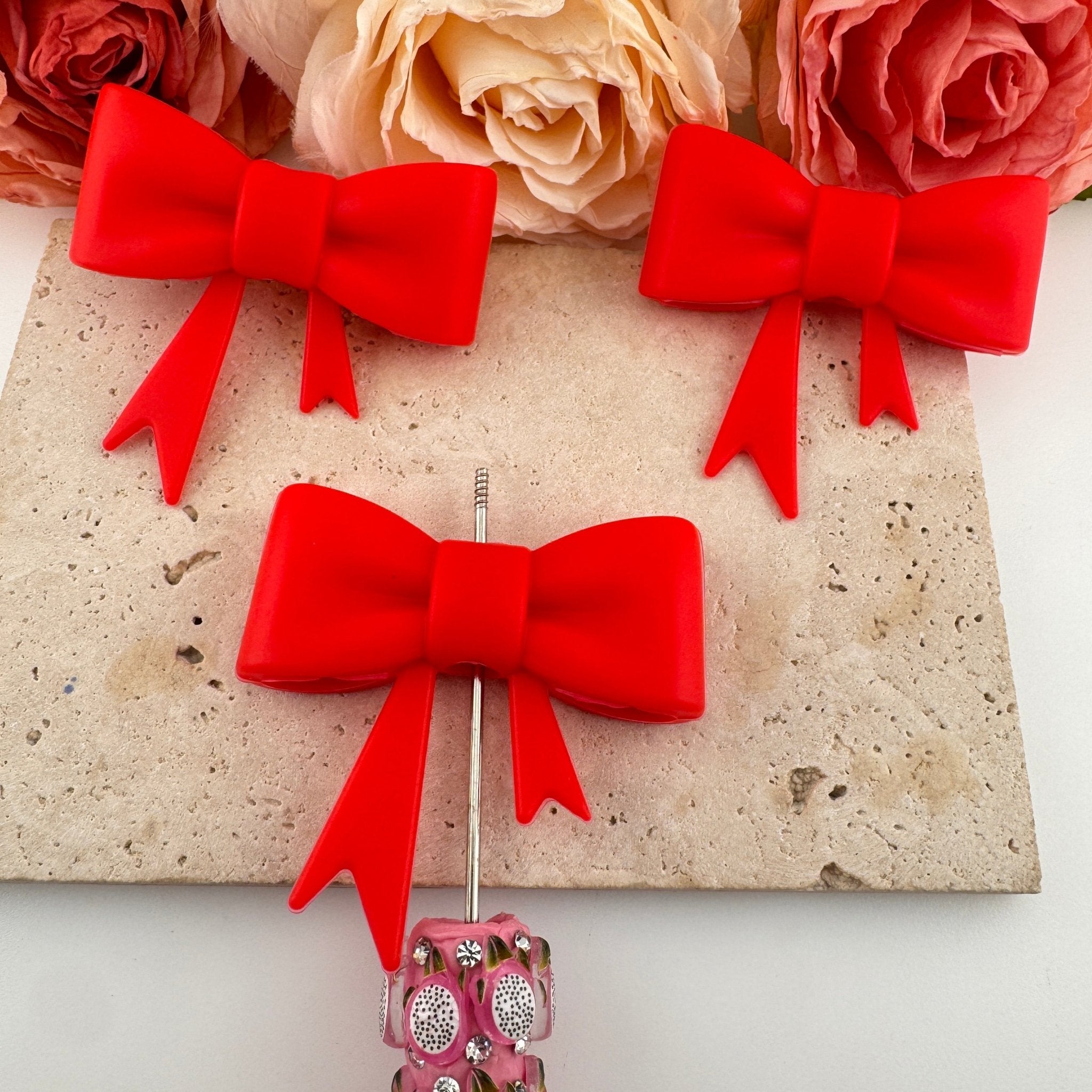 FS19281-Silicone Bow Beads -Zoe DIY Wholesale