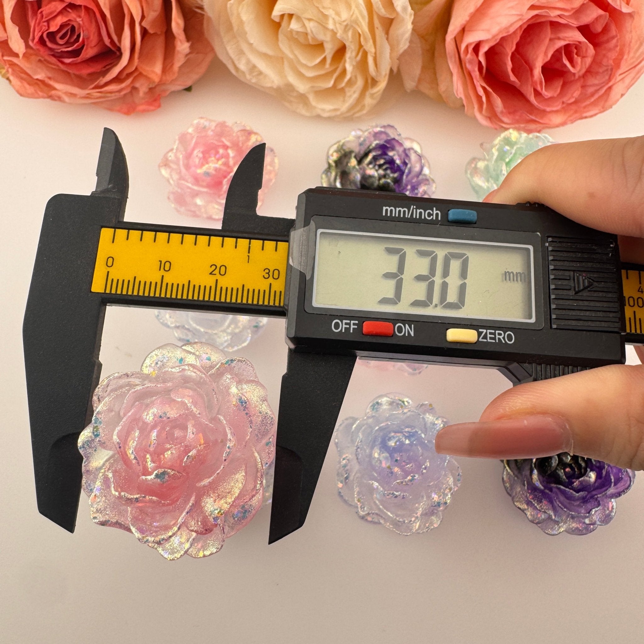 FS19297-About 33mm Resin Flower Patch For Making Fancy Beads -Zoe DIY Wholesale