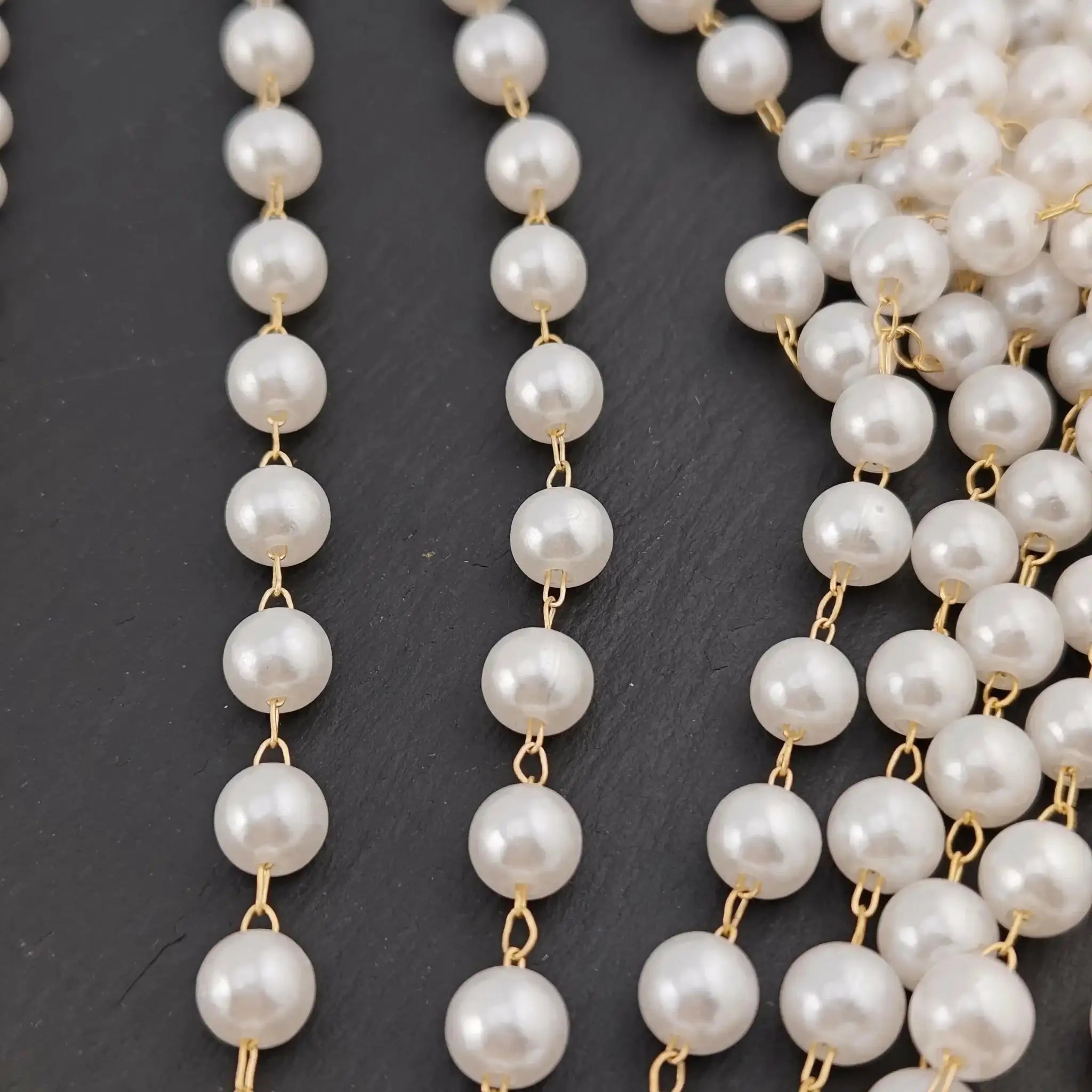 FS2087- 5 Meter 4mm Pearl Chain -Zoe DIY Wholesale