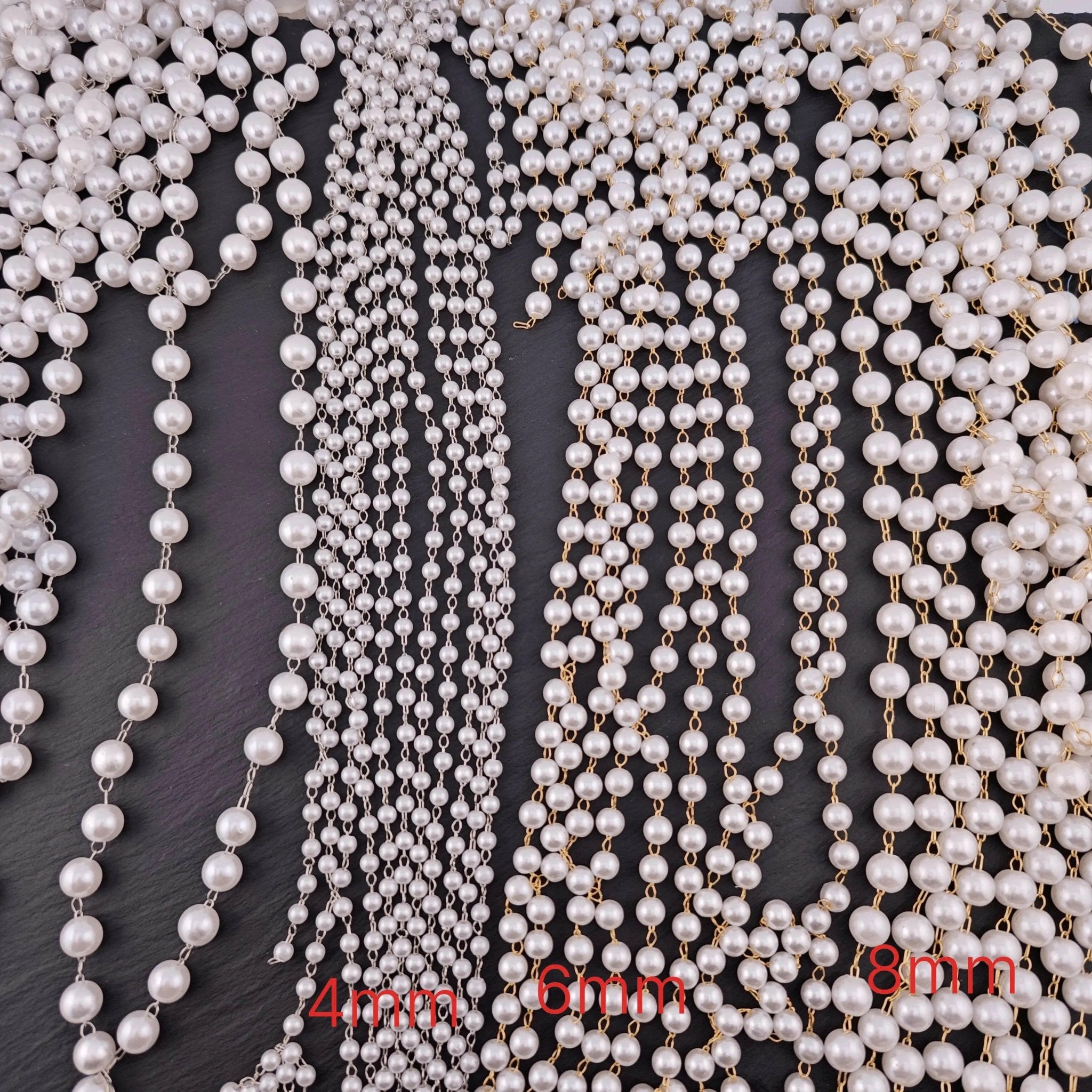FS2087- 5 Meter 4mm Pearl Chain -Zoe DIY Wholesale