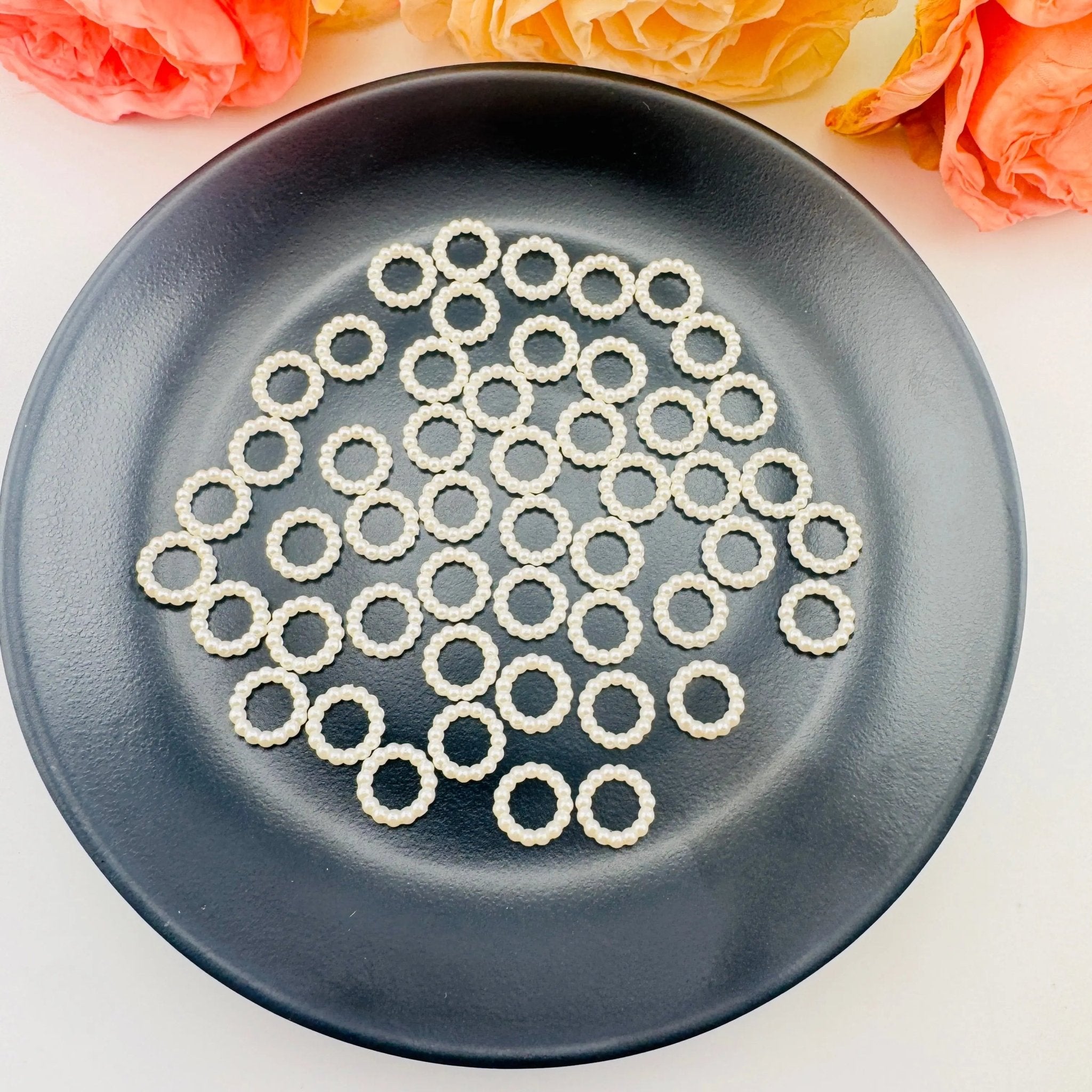 FS2200-10mm Pearl Looking Acrylic Ring For Making Fancy Beads Or Spacer Fit Pens -Zoe DIY Wholesale