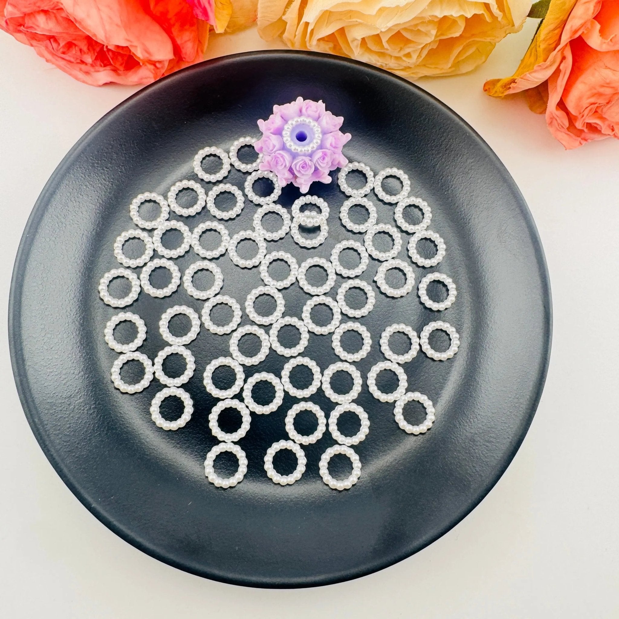 FS2200-10mm Pearl Looking Acrylic Ring For Making Fancy Beads Or Spacer Fit Pens -Zoe DIY Wholesale