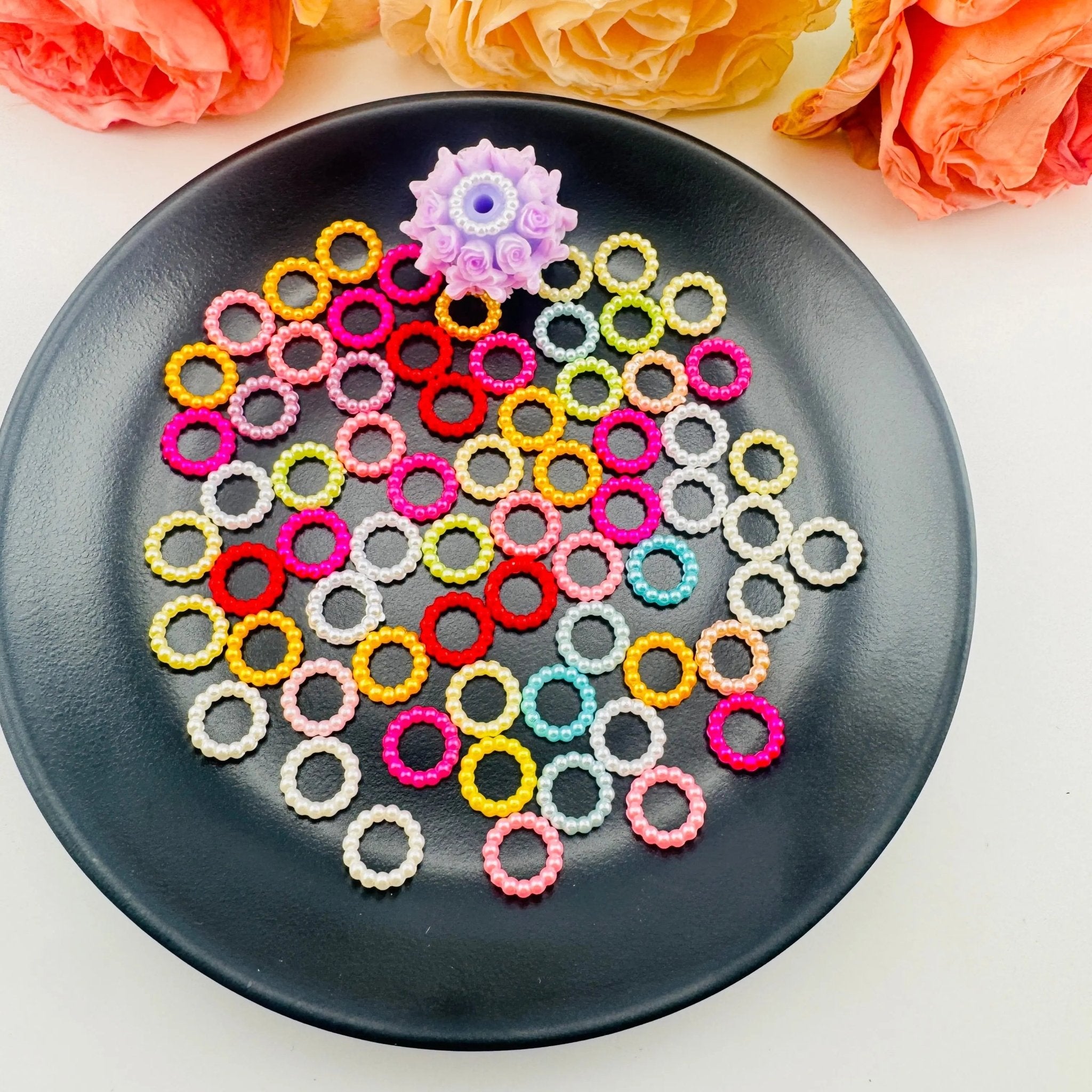 FS2200-10mm Pearl Looking Acrylic Ring For Making Fancy Beads Or Spacer Fit Pens -Zoe DIY Wholesale
