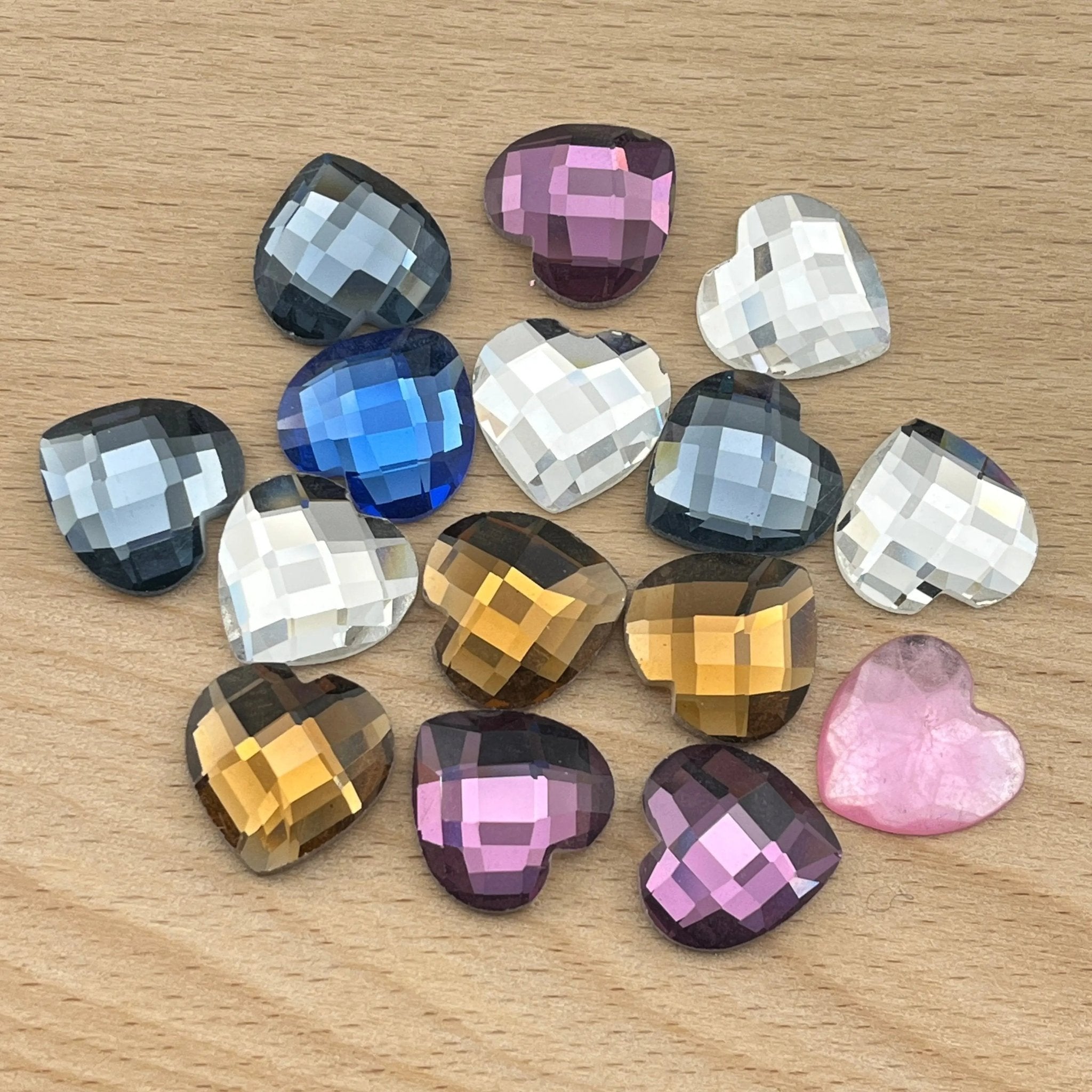 FS2242-20PCS 16MM Heart bottom diamond -Zoe DIY Wholesale