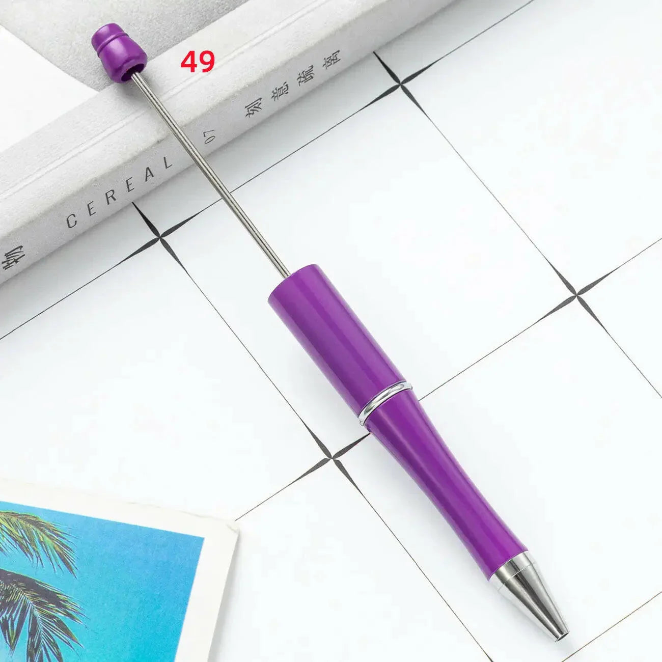 FS2342- Solid Color Plastic beadable Pens -PensZoe DIY Wholesale