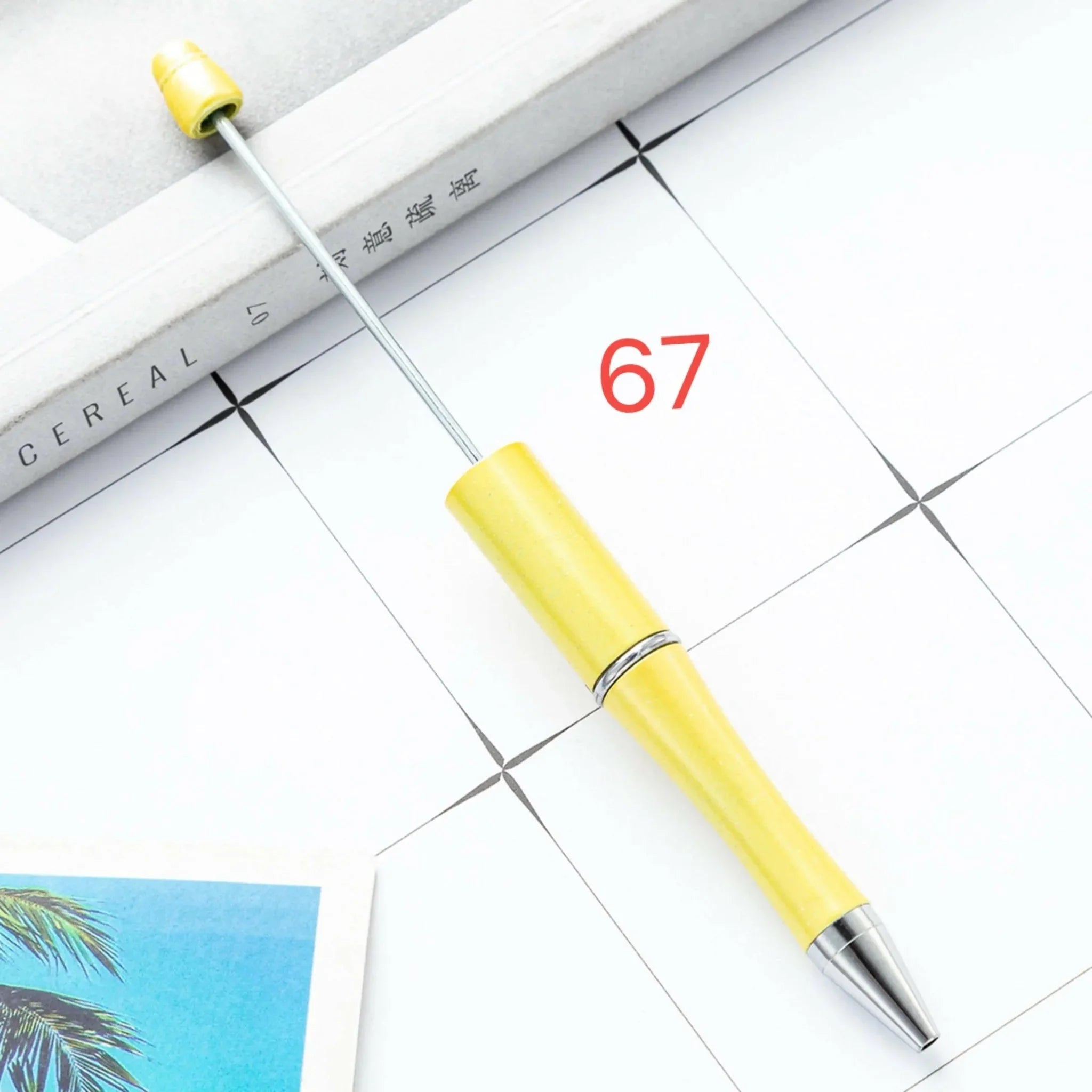 FS2342- Solid Color Plastic beadable Pens -PensZoe DIY Wholesale