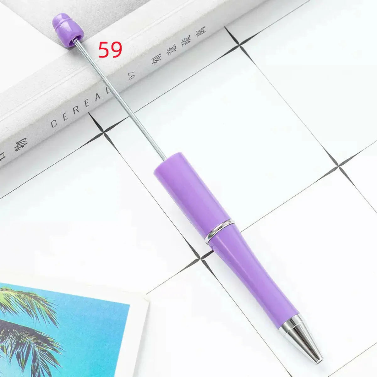 FS2342- Solid Color Plastic beadable Pens -PensZoe DIY Wholesale