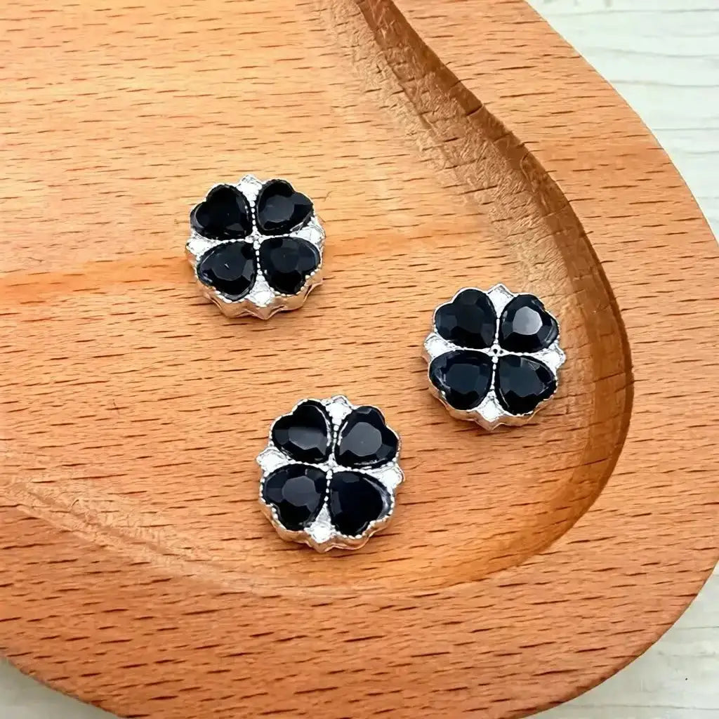 FS2480-12mm 8 Hole Alloy Heart clover Beads For Keychain Jewelry Making -Zoe DIY Wholesale