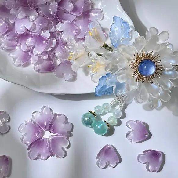 FS2770-Glass Melastoma petal Charms -Zoe DIY Wholesale