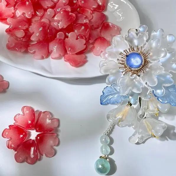 FS2770-Glass Melastoma petal Charms -Zoe DIY Wholesale