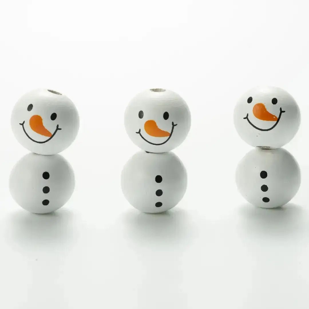 FS2912-15MM Snowman Silicone Beads for DIY Keyrings Crafts Jewelry Making Keychains, Making Mixed Silicone Focal Beads for Pens, Necklaces and Bracelets -Zoe DIY Wholesale