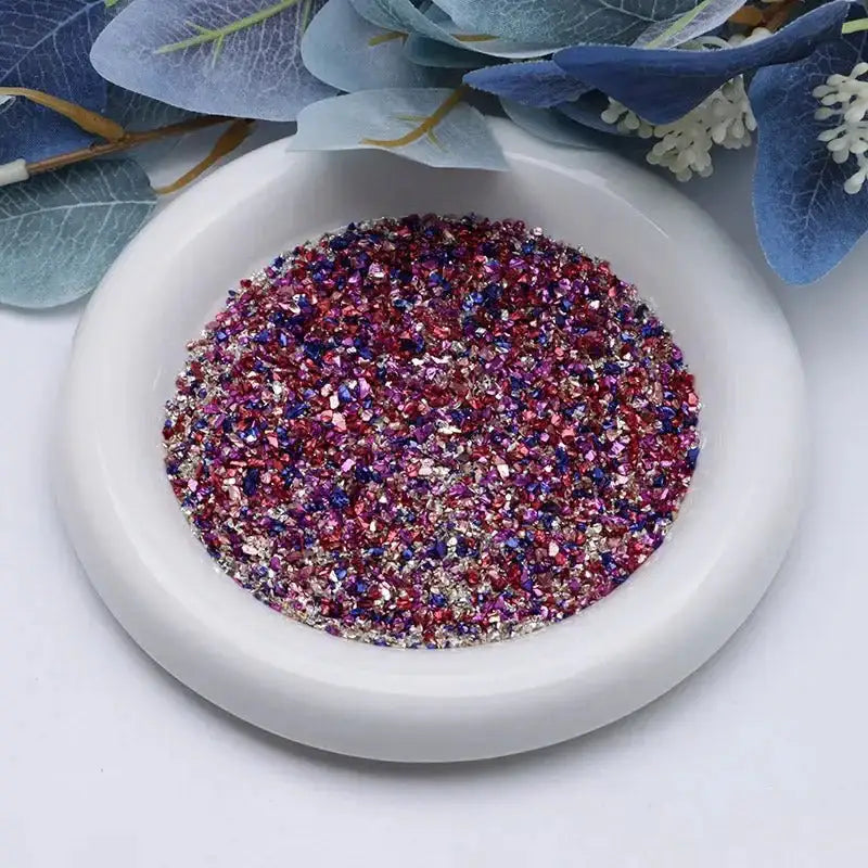 FS2967-Uv Broken Glass Sand Colored Plated Broken Glass Sand -Zoe DIY Wholesale