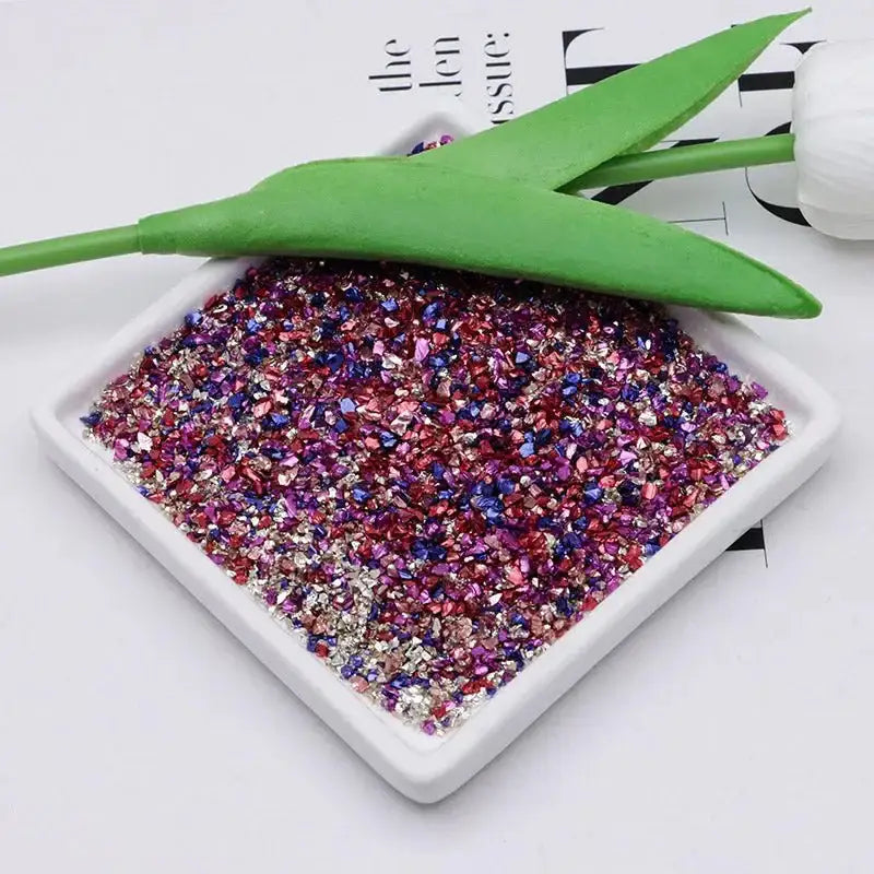 FS2967-Uv Broken Glass Sand Colored Plated Broken Glass Sand -Zoe DIY Wholesale