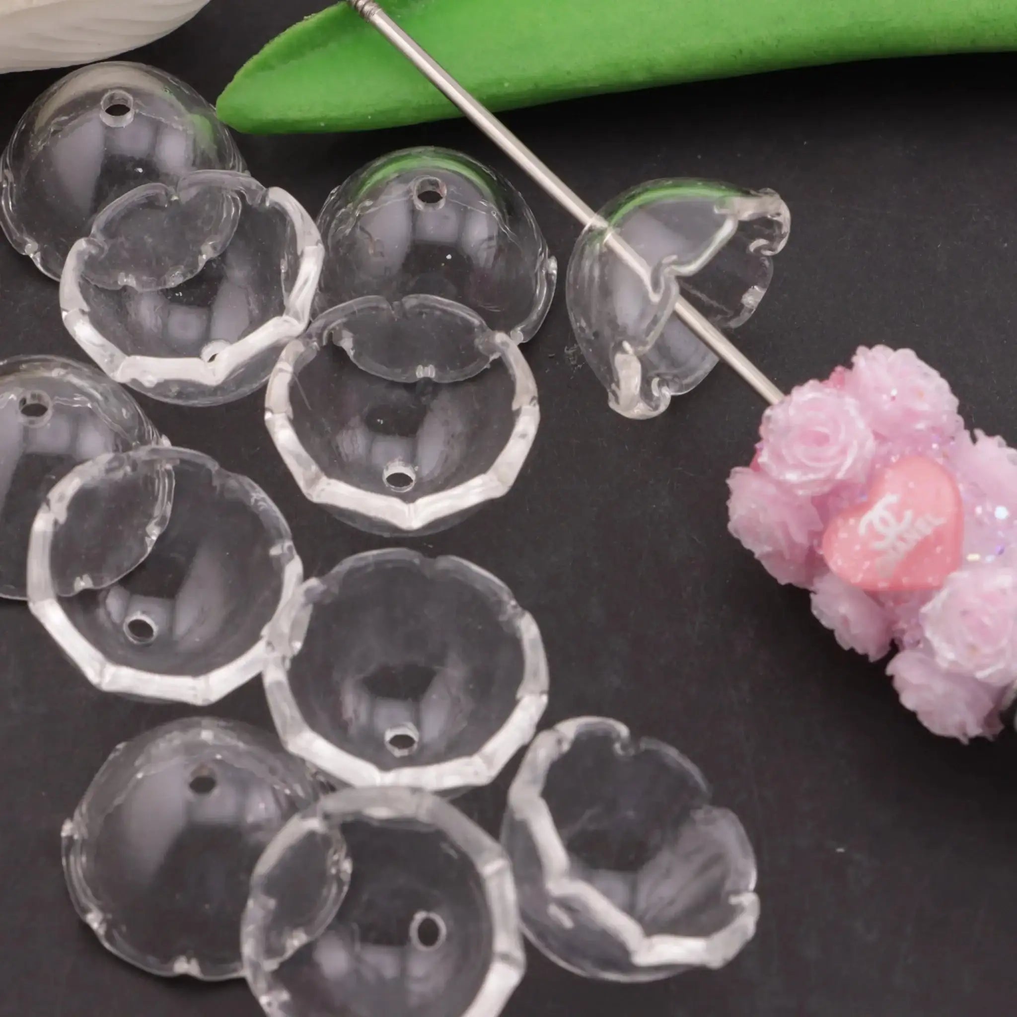 FS3028-18×22mm Half Round Beads With Wavy Edges -Zoe DIY Wholesale