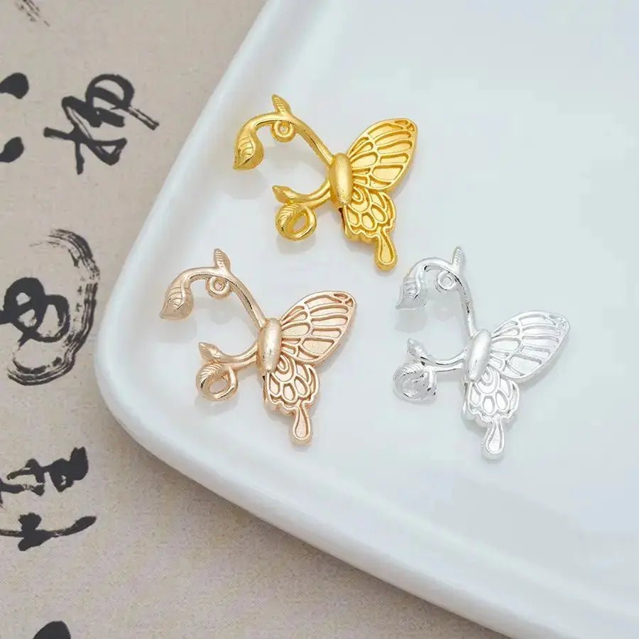 FS3057-Alloy Butterfly Pendant With Loop For Necklace Bracelet Earring Key Ring DIY Jewellery Making(Not For Beadable Pens) -Zoe DIY Wholesale