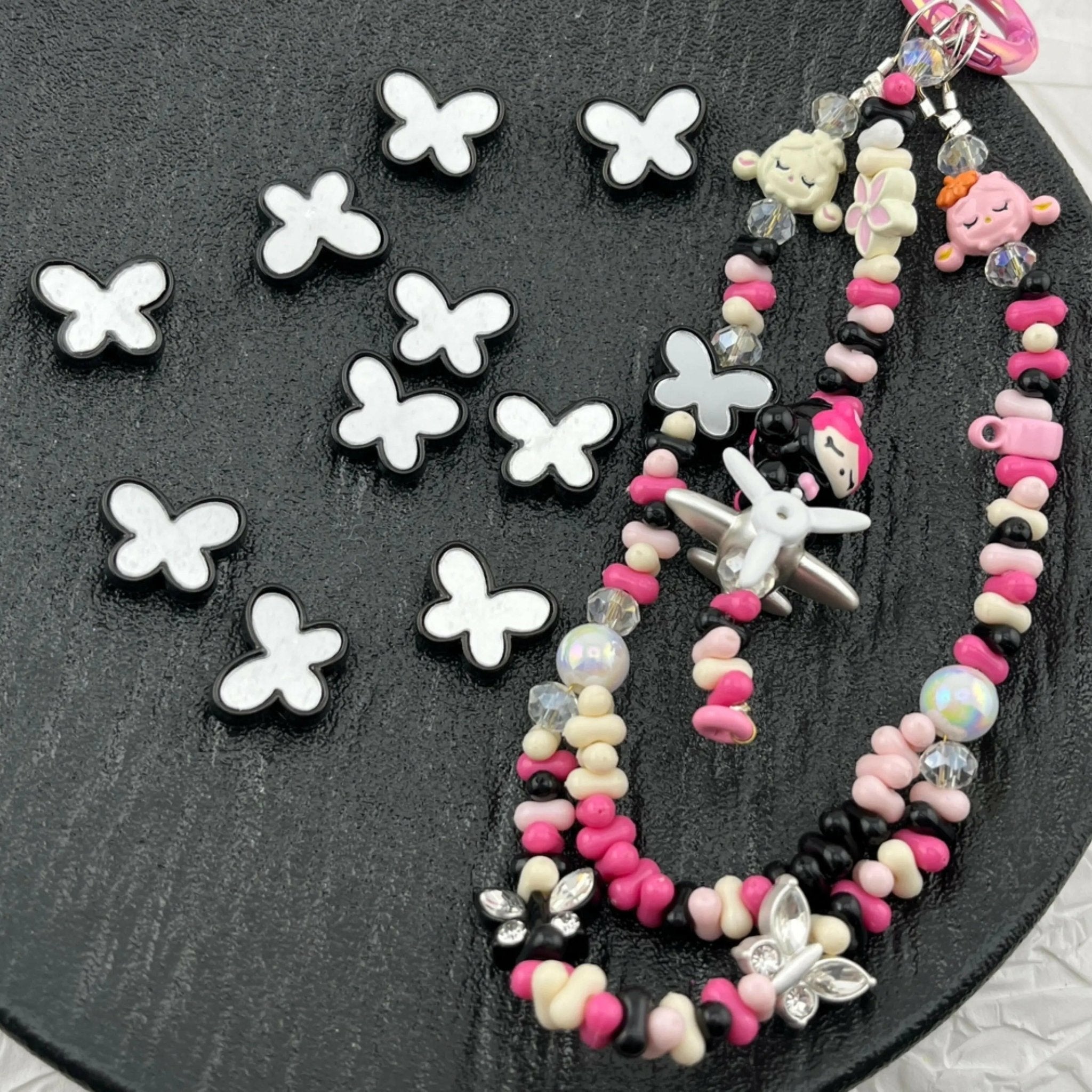 FS3151-Butterfly Metal Beads For Making Key Chain -Zoe DIY Wholesale