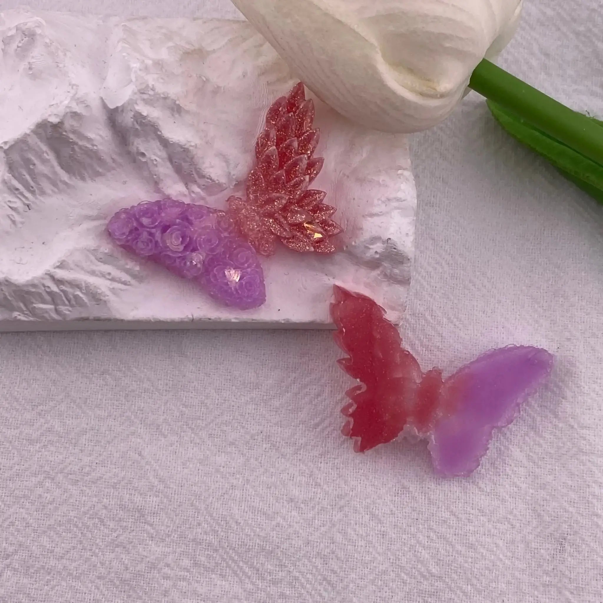 FS3345-38*24mm Two - Color Glowing Butterfly Charms Double - Color Glowing Butterflies For DIY Projects -Zoe DIY Wholesale