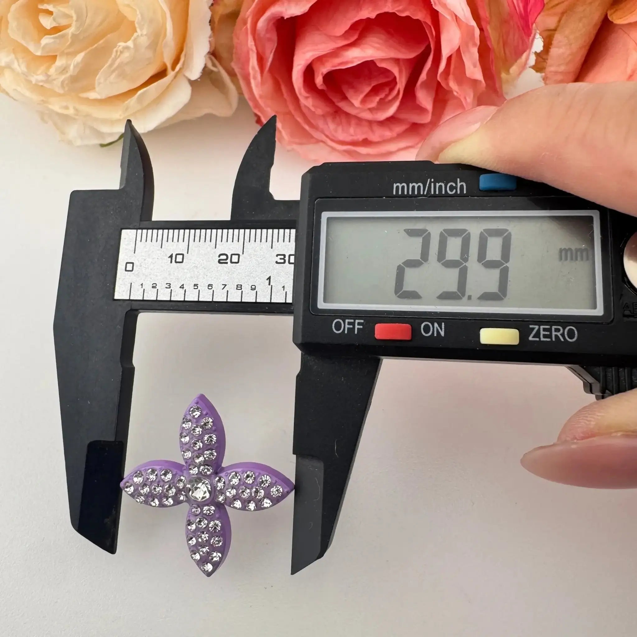 FS3396-About 22×30mm Clover Flower Metal Patch -Zoe DIY Wholesale