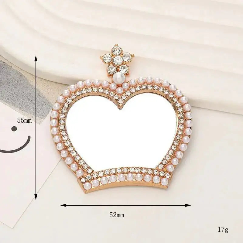 FS3474- 54*52mm Crown Mirror Alloy Metal Patch -Zoe DIY Wholesale