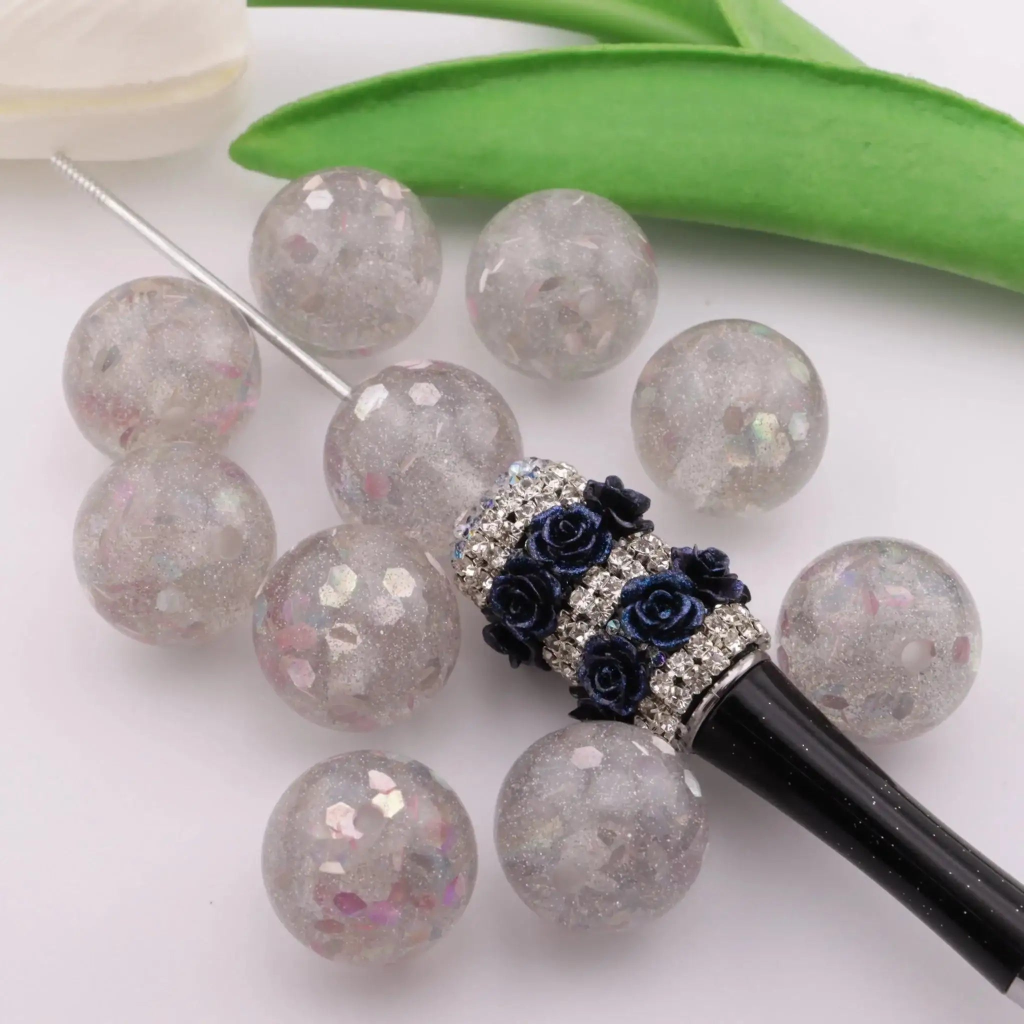 FS3538-20mm Glitter Resin Beads -Zoe DIY Wholesale