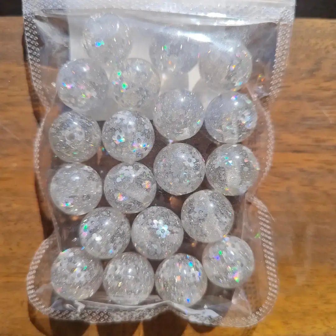 FS3543-16MM Flower glitter resin beads -Zoe DIY Wholesale