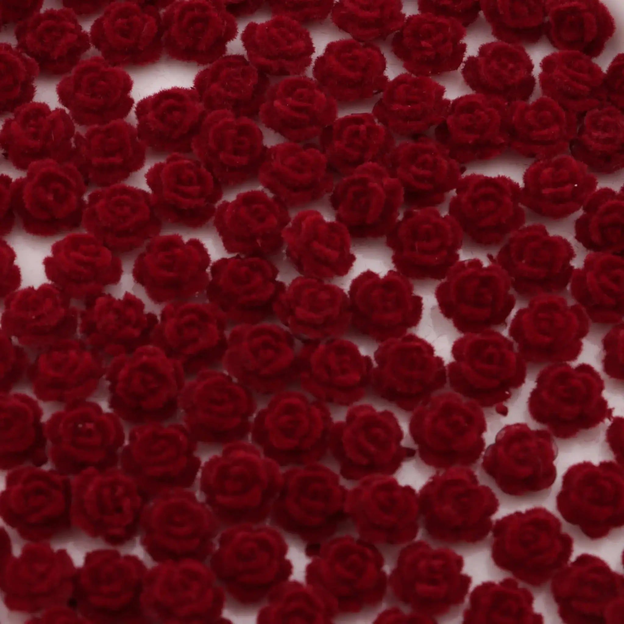FS3750-8mm Flocked Rose Flower Charms Flocked Rose -Zoe DIY Wholesale