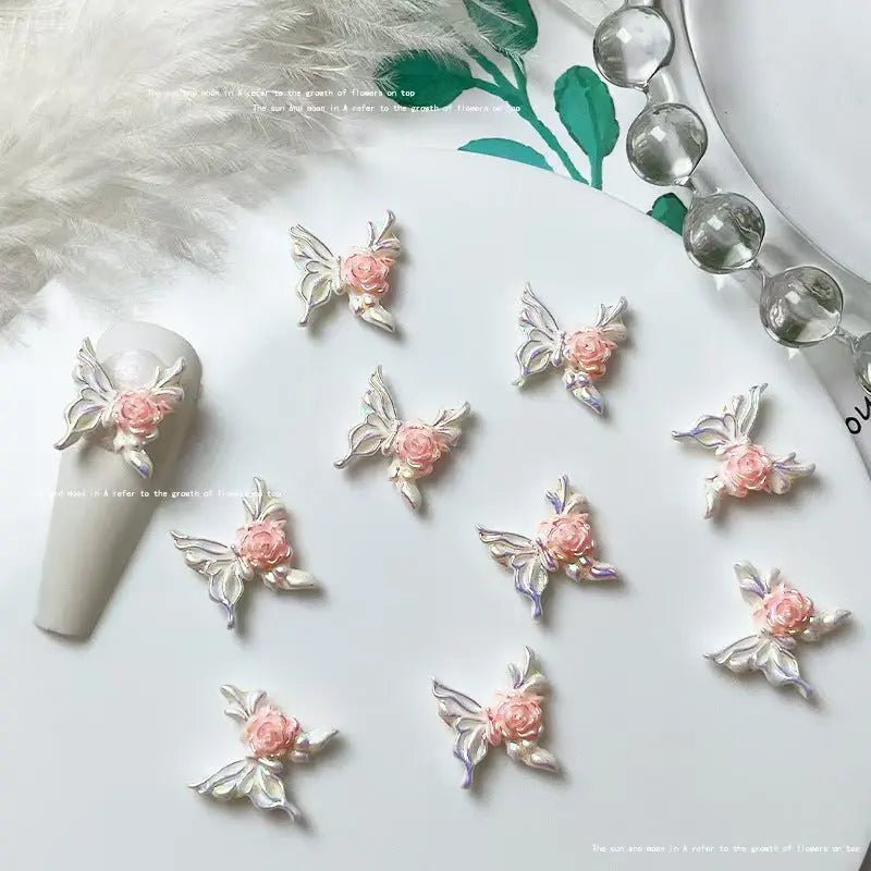 FS3766-10×11mm Rose Butterfly US Dollar Patches For DIY Project -Zoe DIY Wholesale