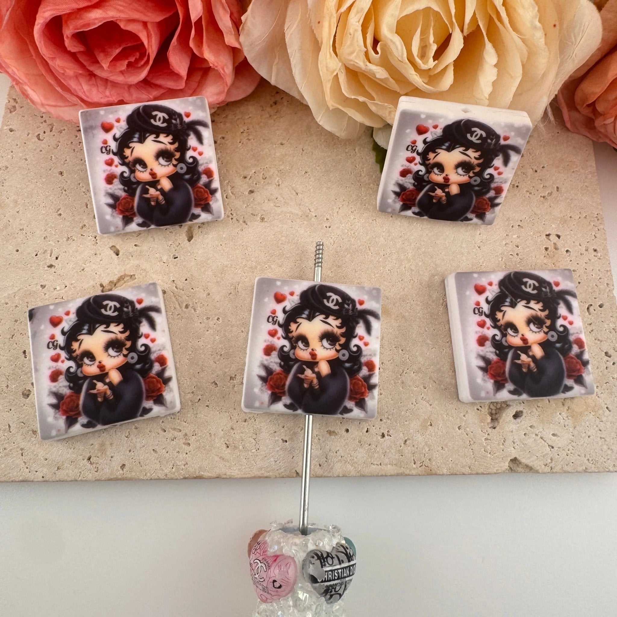 FS3785-Betty Boop Silicone Focal Beads -Zoe DIY Wholesale