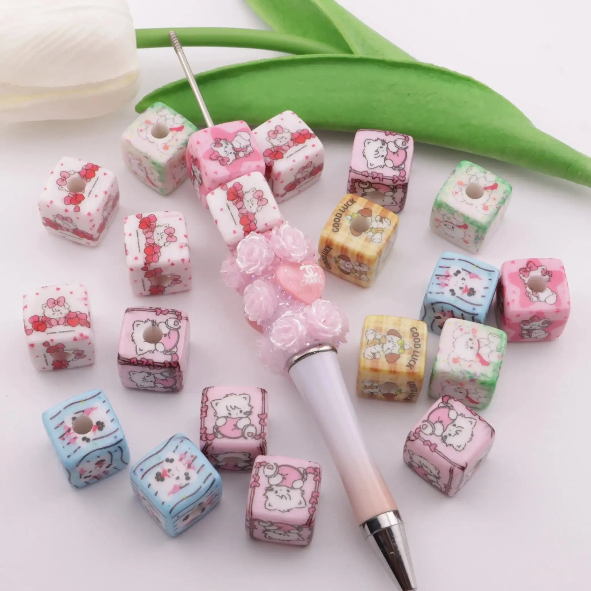 FS4424-15mm Mikko Square Beads -Zoe DIY Wholesale