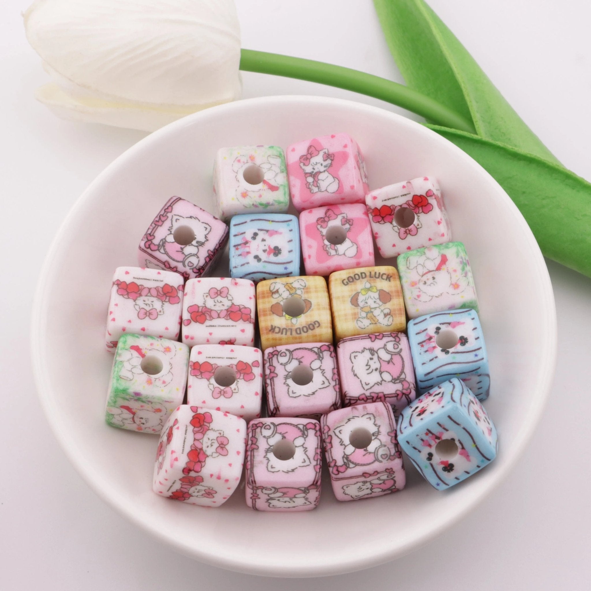 FS4424-15mm Mikko Square Beads -Zoe DIY Wholesale